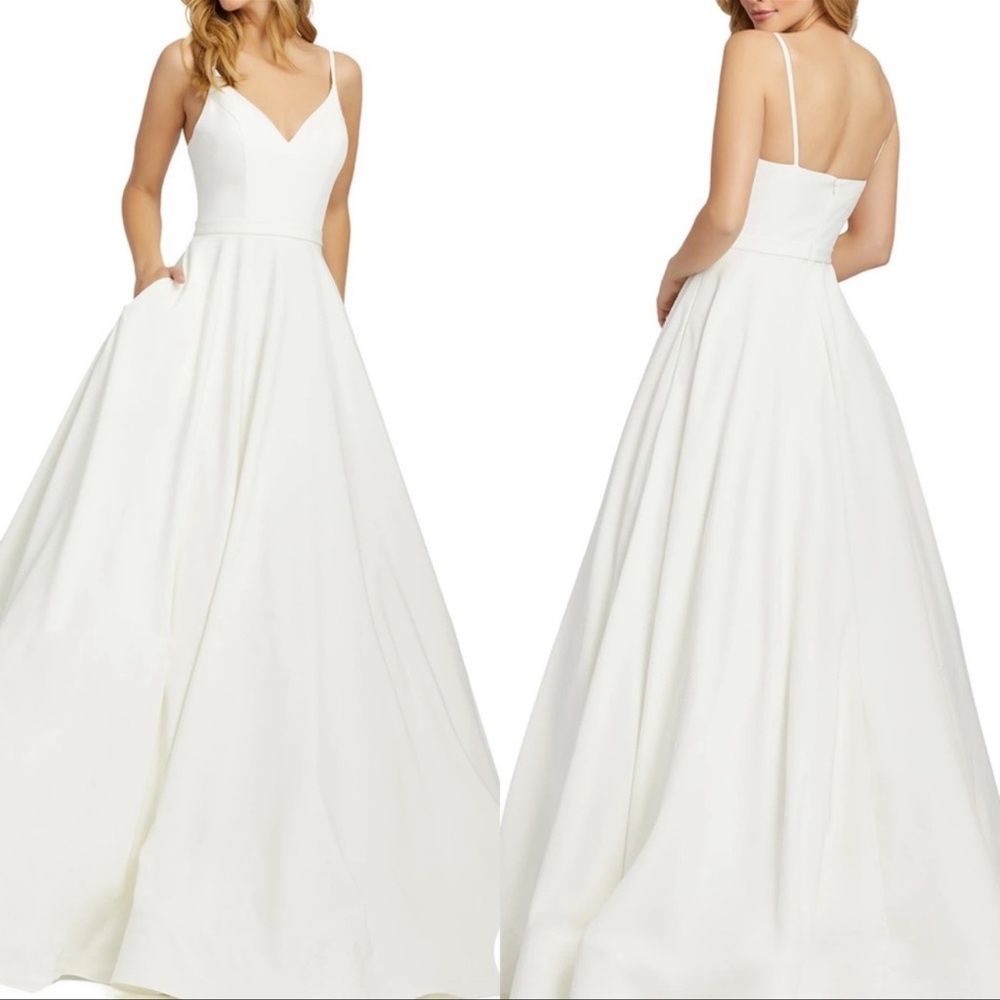 Ieena For Max Duggal White Ballgown NWOT